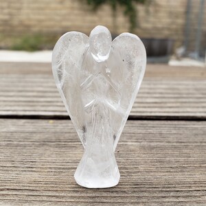 2&quot; CLEAR QUARTZ ANGEL Natural Handcarved Stone Gemstone
