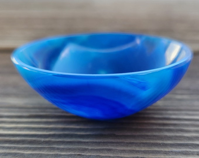 BLUE ONYX BOWL Natural Stone Hand Carved Gemstone 8 Etsy