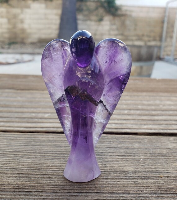 Tourmaline en pierre Carved Angel Gift Reiki Psychic Spiritual Gemstone Guardian