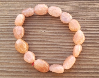 RED AVENTURINE Natural Tumbled Stone Gemstone Stretchy Bracelet