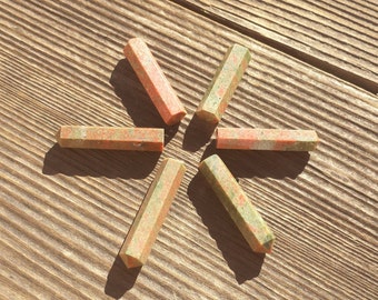 NATURAL UNAKITE Single Terminated Gemstone Crystal Pencil Point (One)