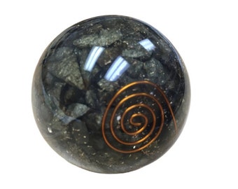 Medium (40-50mm) PYRITE Orgone Gemstone Sphere Orgone Sphere