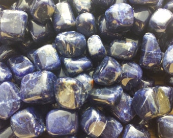 SIX (6) SODALITE TUMBLED Stones Medium/Large Natural Tumble Stones