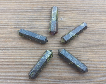 NATURAL DRAGON STONE Double Terminated Gemstone Crystal Pencil Point (One)