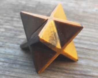 GEMSTONE MERKABA STAR Natural Tiger Eye (One)