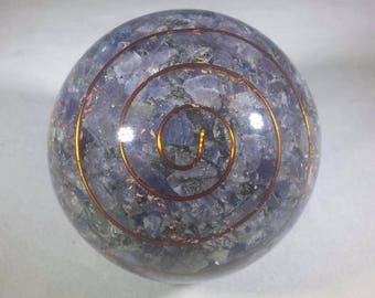 Large (60-70mm) BLUE AVENTURINE Orgone Gemstone Sphere Orgone Sphere