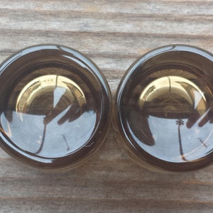 Pair of Real CONCAVE SMOKE GLASS  Plugs Gauges Body Jewelry Double Flared - Pick Size
