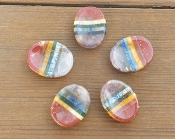 GEMSTONE WORRY STONE Natural 7 Chakra Bonded (One)