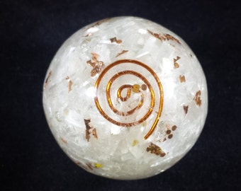 Medium (40-50mm) SELENITE Orgone Gemstone Sphere Orgone Sphere