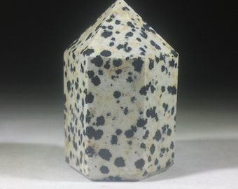 NATURAL DALMATIAN JASPER Carved Faceted Point Gemstone Crystal Point