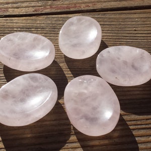 ROSE QUARTZ Worry Stone Natural Stone Hand Carved Gemstone Worry Stone image 1