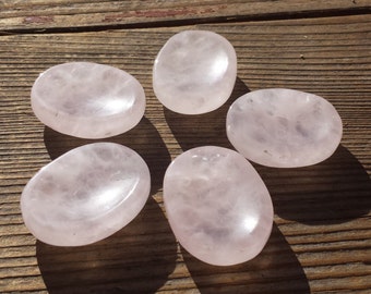 ROSE QUARTZ Worry Stone Natural Stone Hand Carved Gemstone Worry Stone