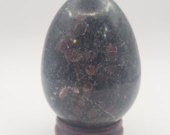 RUBY In MATRIX EGG Natural Stone Hand Carved Gemstone Egg