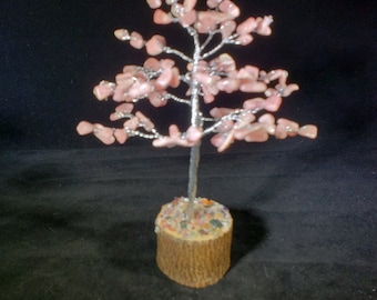 Natural RHODOCHROSITE Gemstone Chip Tree With 100 Stones Crystal Tree Of Life