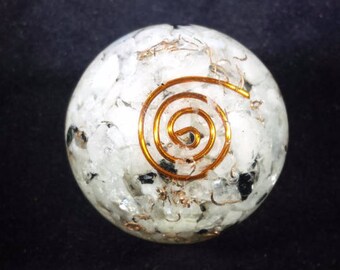 Medium (40-50mm) RAINBOW MOONSTONE Orgone Gemstone Sphere Orgone Sphere