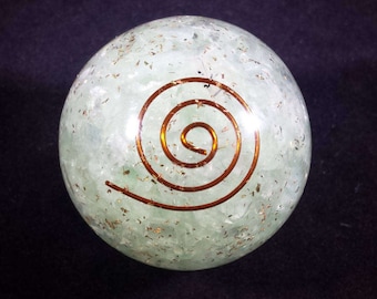 Medium (40-50mm) GREEN FLUORITE Orgone Gemstone Sphere Orgone Sphere