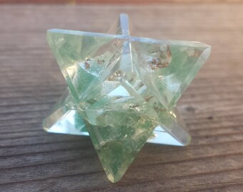 ORGONE GREEN AVENTURINE Gemstone Merkaba Star Orgone