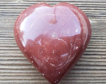 Large NATURAL RED JASPER Gemstone Puffy Heart 60-70mm