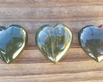 NATURAL BLOODSTONE Gemstone Puffy Heart 40-45mm
