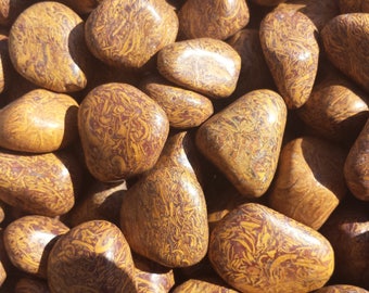 SIX (6)  CALLIGRAPHY STONE Tumbled Stones Medium/Large Natural Tumble Stones