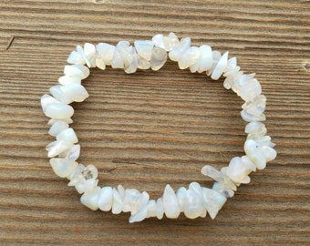 OPALITE  Stone Gemstone Stretchy Chip Bracelet