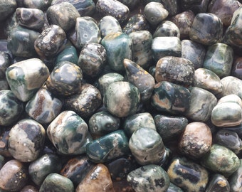 OCEAN JASPER TUMBLED Stone One (1) Medium/Large Natural Tumble Stone