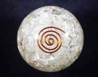 Medium (40-50mm) CLEAR QUARTZ Orgone Gemstone Sphere Orgone Sphere