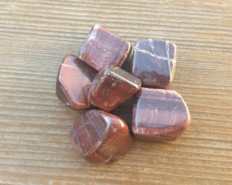 Three (3) RED TIGER EYE Tumbled Stones  Medium/Large Natural Tumble Stones