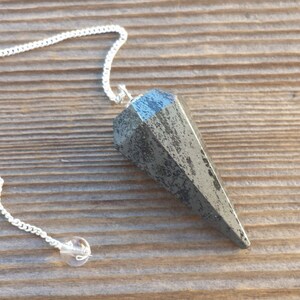 HEMATITE Natural Stone Gemstone Faceted Pendulum