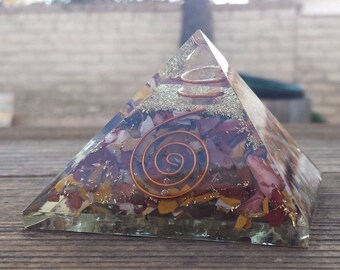 Extra Large (70-75mm) MOOKAITE JASPER Orgone Gemstone Pyramid X-Large Pyramid Orgone