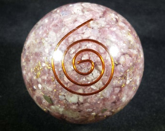 Medium (40-50mm) LEPIDOLITE Orgone Gemstone Sphere Orgone Sphere