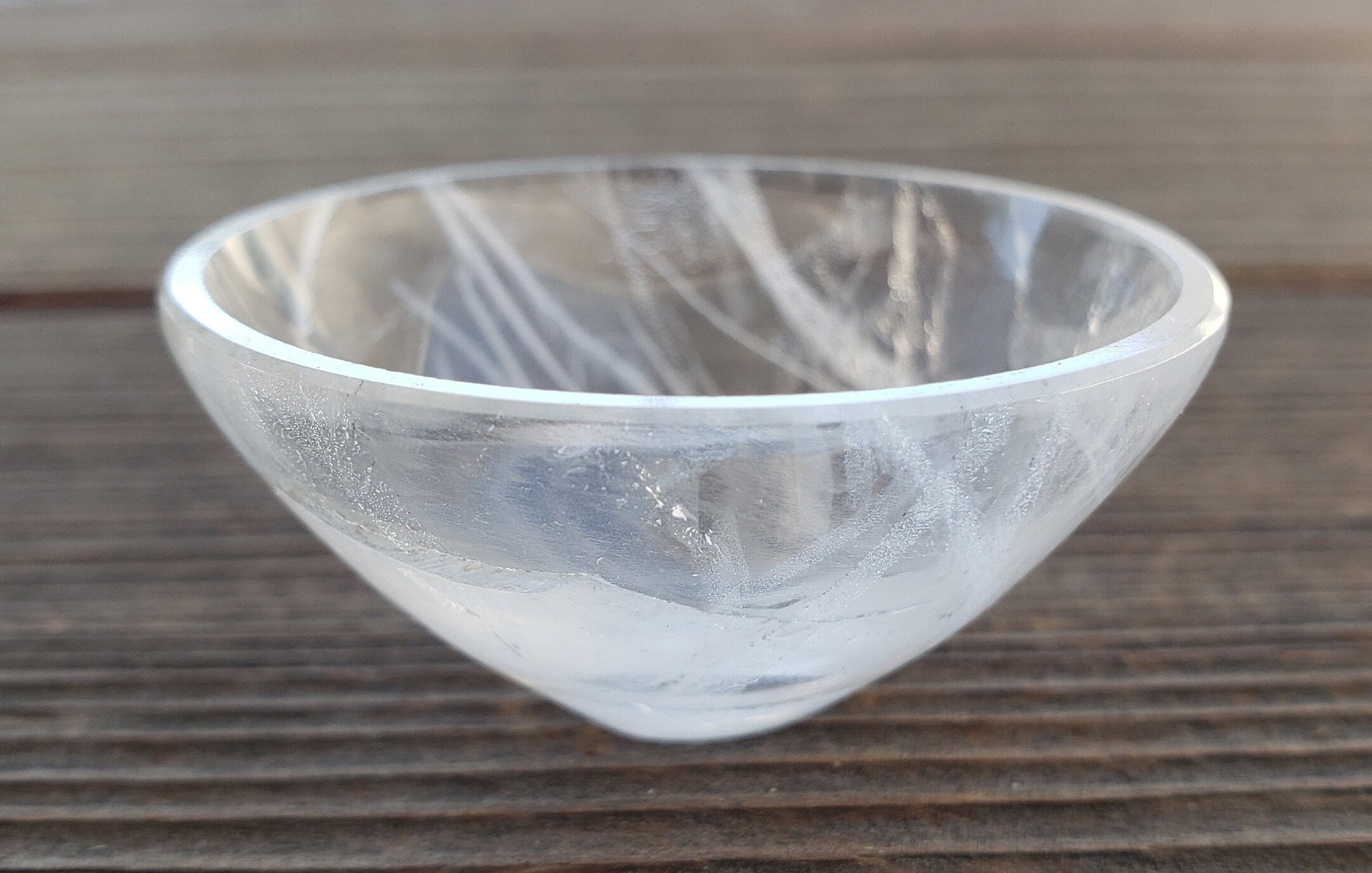 CLEAR QUARTZ BOWL Natural Stone Hand Carved Gemstone [81]