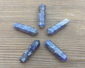 NATURAL SODALITE Double Terminated Gemstone Crystal Pencil Point (One)