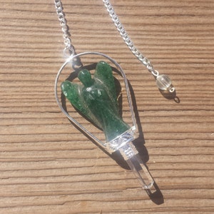 Natural JADE Gemstone Angel Basket Pendulum