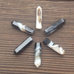 NATURAL SOLOMON AGATE Single Terminated Gemstone Crystal Pencil Point (One)