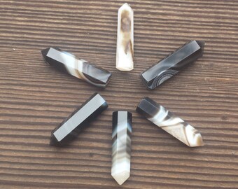 NATURAL SOLOMON AGATE Single Terminated Gemstone Crystal Pencil Point (One)