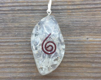 ORGONE CLEAR QUARTZ Gemstone Eye Shaped Pendant Orgone (One)