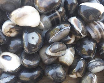 SIX (6) SOLOMON AGATE Tumbled Stones Medium/Large Natural Tumble Stones