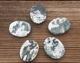 TREE AGATE Worry Stone Natural Stone Hand Carved Gemstone Worry Stone