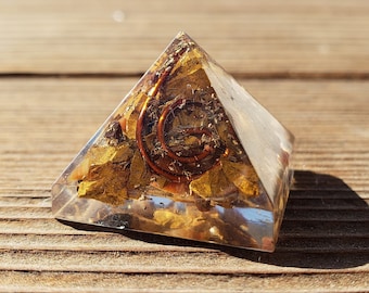 Small (25-30mm) YELLOW JASPER COIL Orgone Gemstone Pyramid Small Pyramid Orgone