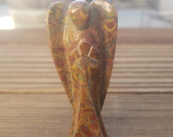 3" PICASSO JASPER ANGEL Natural Handcarved Stone Gemstone