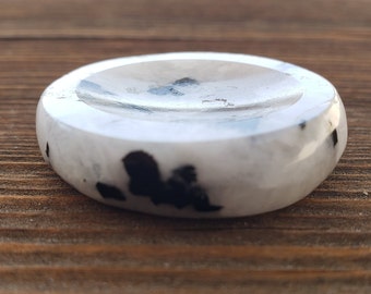 RAINBOW MOONSTONE Sphere Stand Natural Stone Hand Carved Gemstone Sphere Stand