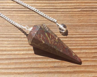 DRAGON STONE Natural Stone Gemstone Faceted Pendulum