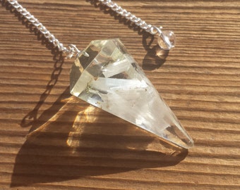 ORGONE SELENITE Gemstone Faceted Orgone Pendulum
