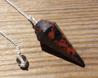 MAHOGANY OBSIDIAN Natural Stone Gemstone Faceted Pendulum