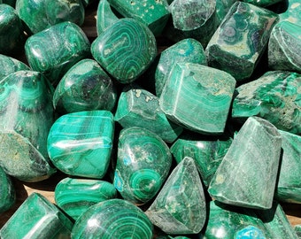 ONE (1) MALACHITE Tumbled Stone Medium/Large Natural Tumble Stone