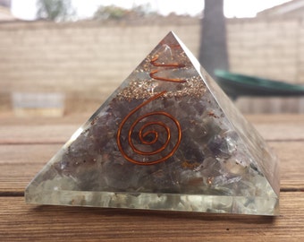 Extra Large (70-75mm) FLUORITE Orgone Gemstone Pyramid X-Large Pyramid Orgone