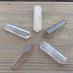 NATURAL SMOKEY QUARTZ Double Terminated Gemstone Crystal Pencil Point (One)