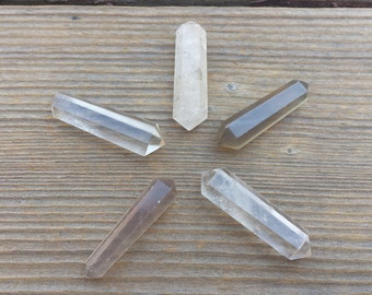 NATURAL SMOKEY QUARTZ Double Terminated Gemstone Crystal Pencil Point (One)