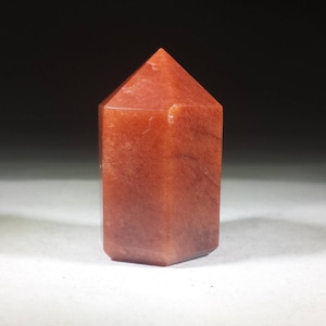 NATURAL RED AVENTURINE Carved Faceted Point Gemstone Crystal  Point